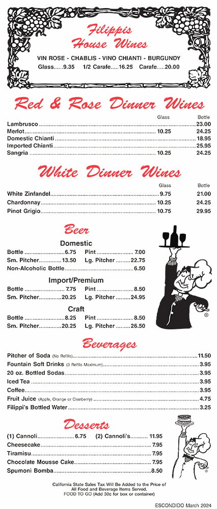 Menu Filippi's Pizza Grotto Escondido-4